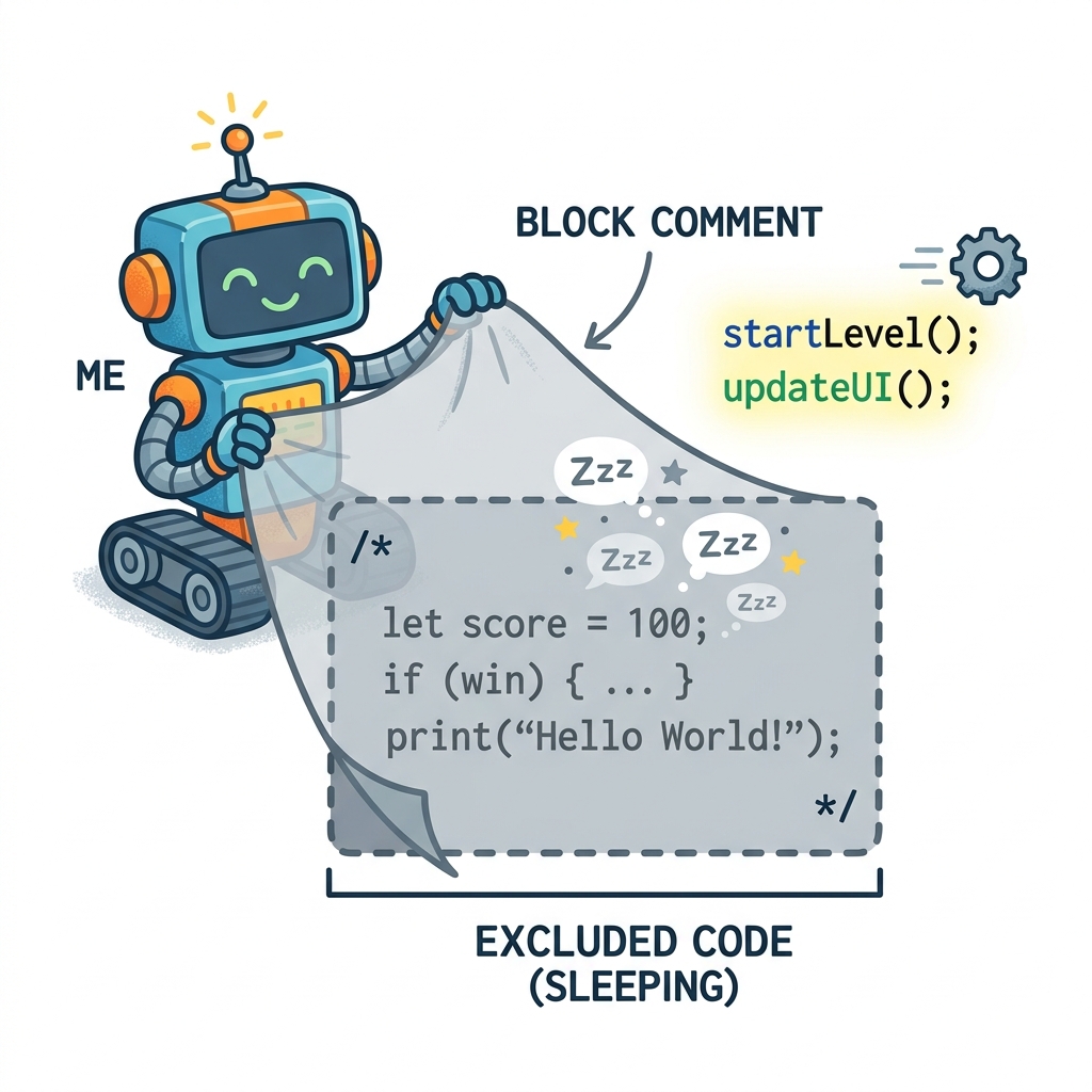Block Comment Concept Cartoon