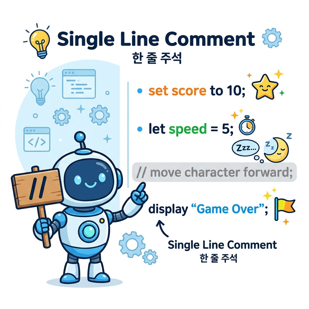 Single-line Comment Concept Cartoon